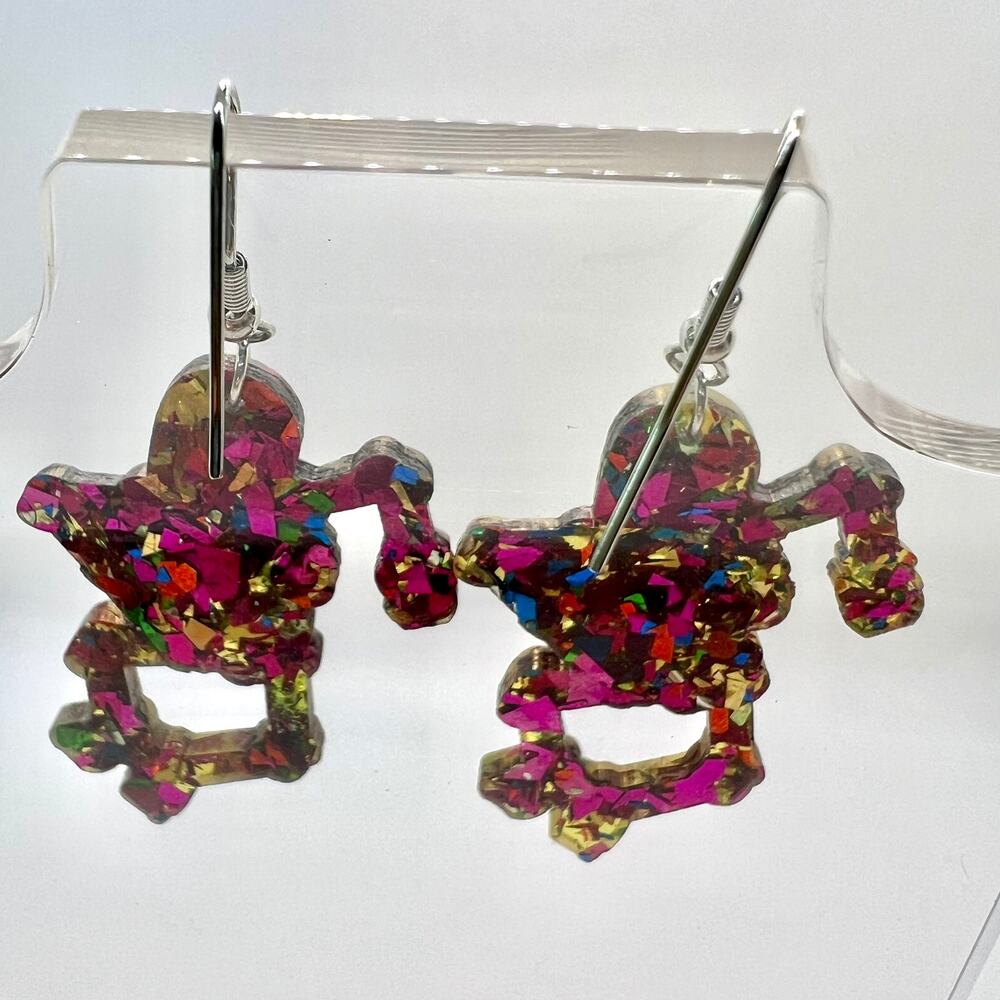 Dancing Skeleton Earrings - Halloween Earrings - Goth Earrings - Party Earrings - Picture 5 of 9